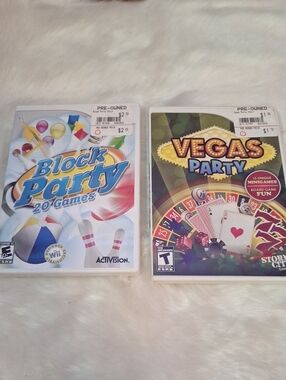 Wii Block Party & Vegas Party Set Of 2 Video Games